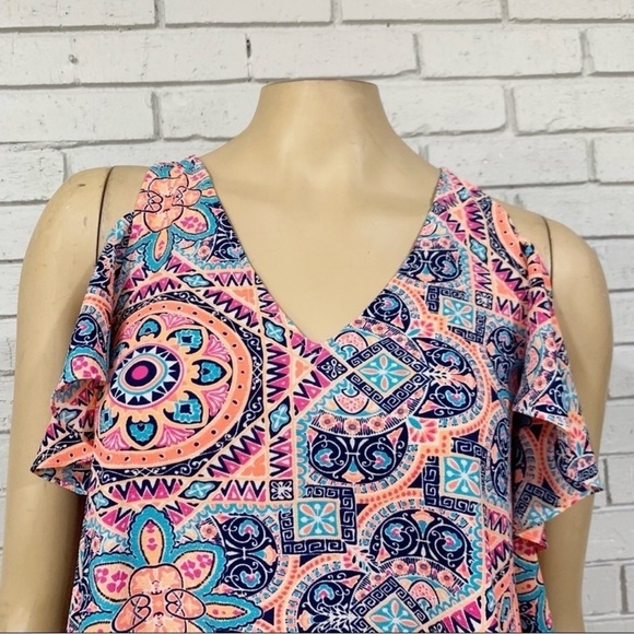 Aqua Women’s Neo Geo Print Top - Picture 3 of 6